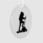 Bergwanderer Schwarze Silhouette Ornament (Vorderseite)