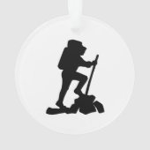 Bergwanderer Schwarze Silhouette Ornament (Rückseite)