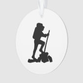 Bergwanderer Schwarze Silhouette Ornament (Vorderseite)