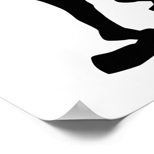 Bergwanderer Schwarze Silhouette Poster (Ecke)