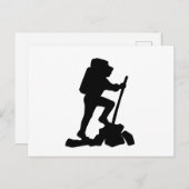 Bergwanderer Schwarze Silhouette Postkarte (Vorne/Hinten)