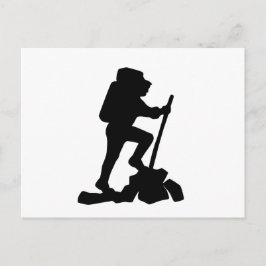 Bergwanderer Schwarze Silhouette Postkarte