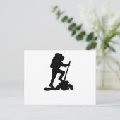 Bergwanderer Schwarze Silhouette Postkarte (Stehend Vorderseite)