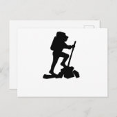 Bergwanderer Schwarze Silhouette Postkarte (Vorne/Hinten)
