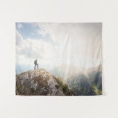 Bergwanderer Wandteppich (Vorderseite (Horizontal))