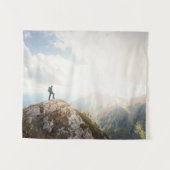 Bergwanderer Wandteppich (Vorderseite (Horizontal))