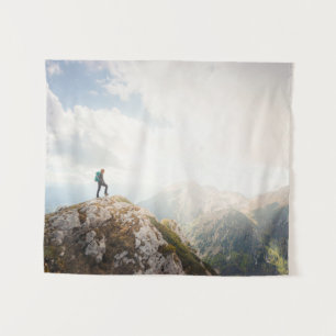 Bergwanderer Wandteppich