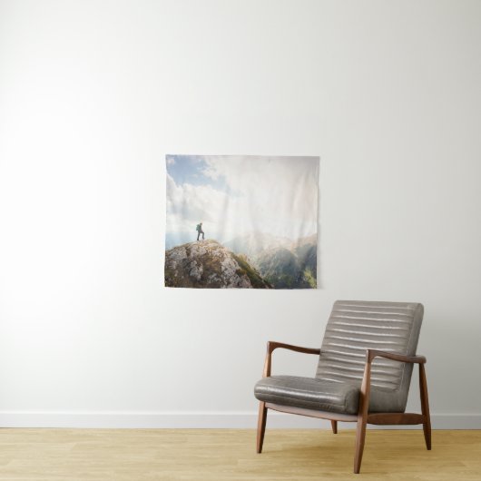 Bergwanderer Wandteppich (Beispiel (Horizontal))