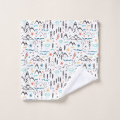 Bergwandermuster Badhandtuch Set (Waschlappen)