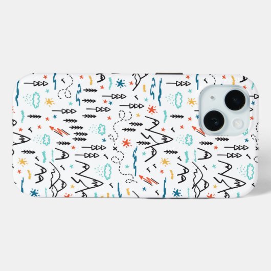 Bergwandermuster Case-Mate iPhone Hülle (Rückseite (Horizontal))