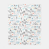 Bergwandermuster Fleecedecke (Vorderseite)