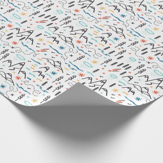 Bergwandermuster Geschenkpapier (Ecke)