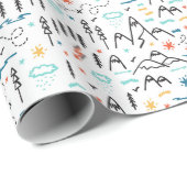 Bergwandermuster Geschenkpapier (Rolleneckpunkt)