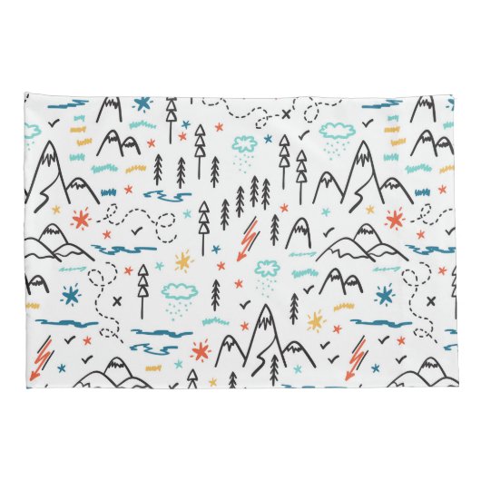 Bergwandermuster Kissenbezug (Rückseite-Rechts)