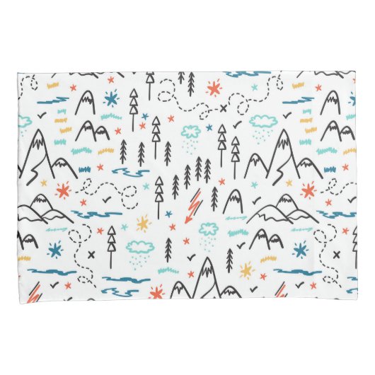 Bergwandermuster Kissenbezug (Vorderseite-Rechts)