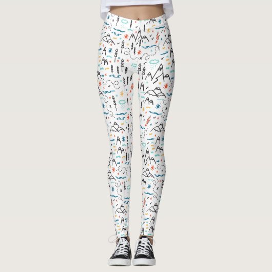 Bergwandermuster Leggings (Vorderseite)