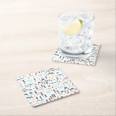 Bergwandermuster Rechteckiger Pappuntersetzer (Vor Ort)