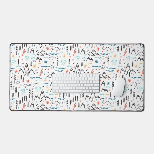 Bergwandermuster Schreibtischunterlage (Tastatur & Maus)