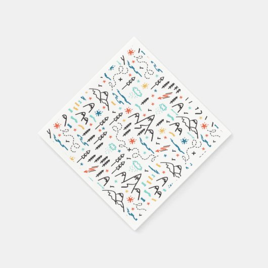 Bergwandermuster Serviette (Ecke)