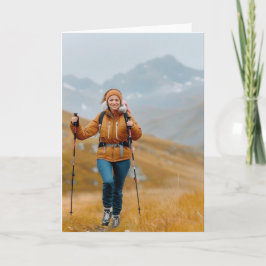 Bergwandern im Herbst Fotokarte Karte