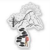 Bergwanderung Erlebnisdesign Aufkleber (Vorderseite)