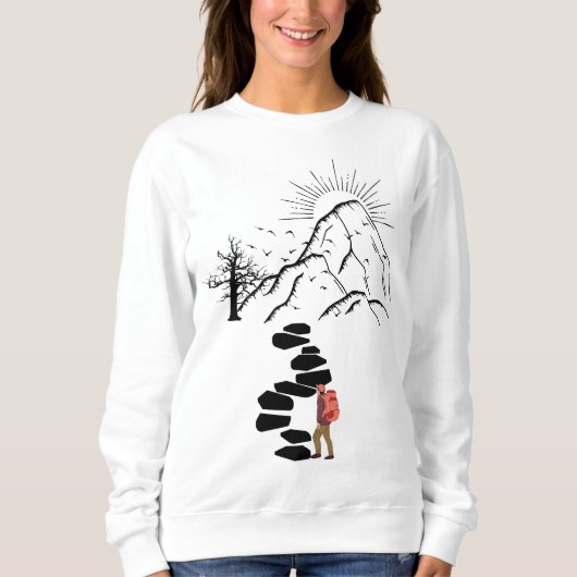 Bergwanderung Erlebnisdesign Sweatshirt (Vorderseite)