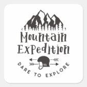 Bergwanderung wagen zu entdecken quadratischer aufkleber (Vorderseite)