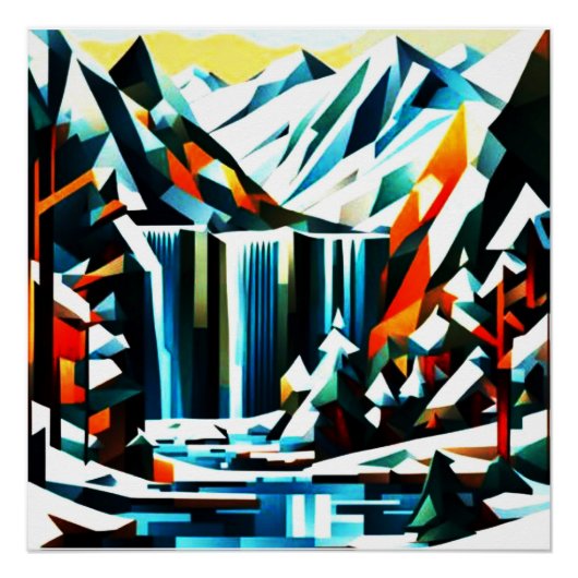 Bergwasserfall 9 poster (Vorderseite)