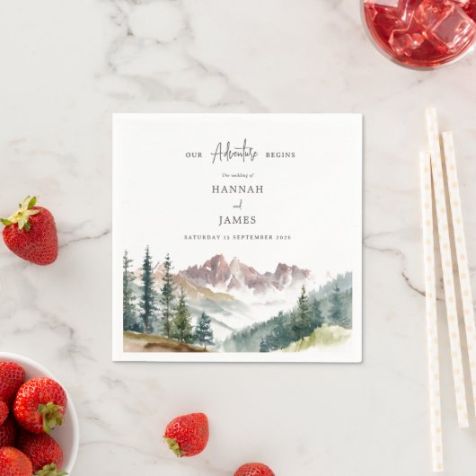 Bergwasserfarbe Rustikale Hochzeit im Freien Serviette (Beispiel)