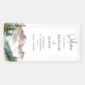 Bergwasserfarbe Rustikale Hochzeit Willkommen Banner (Horizontal)