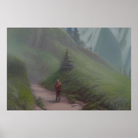 Bergweg - farbenfrohe Malerei Poster (Vorne)