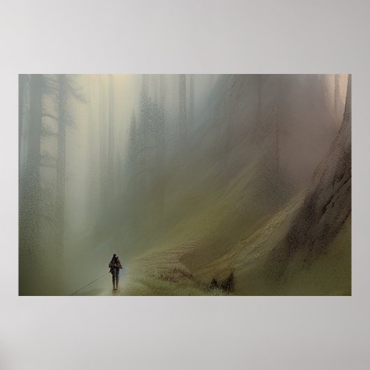 Bergweg - farbenfrohe Malerei Poster (Vorne)