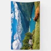 Bergweide Hochlandkuh Banner (Vertikal)