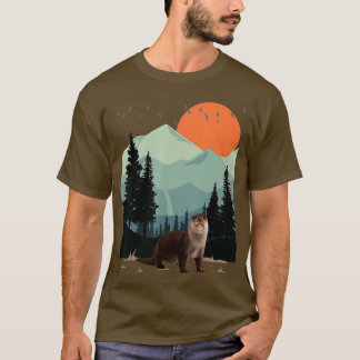 Bergwelt Abenteuer Sunset Pine Tree Sea T-Shirt