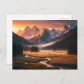 Bergwelt am Tag Postkarte (Vorne/Hinten)