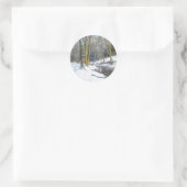 Bergwelt im Winter, Runder Aufkleber (Tasche)