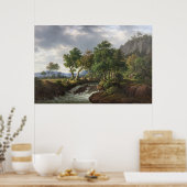 Bergwelt Landschaft Vintage Kunst, Dichtung und Mu Poster (Küche)