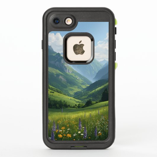 Bergwelt Phone Case - Landschaftliche Alpenstadt (Rückseite)