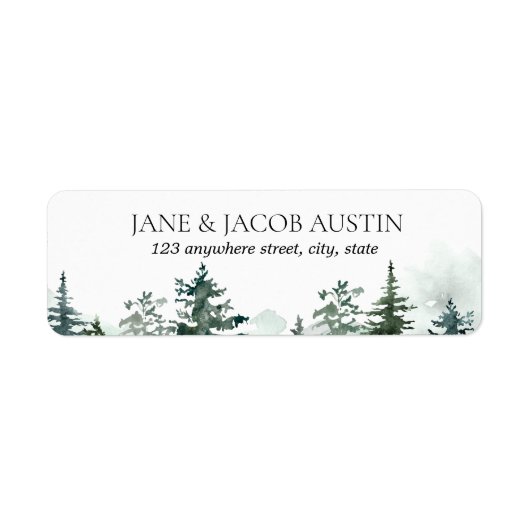 Bergwelt Pine Tree Landschaft Rücksendeadresse (Vorne)