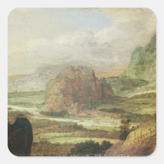 Bergwelt Quadratischer Aufkleber (Vorderseite)