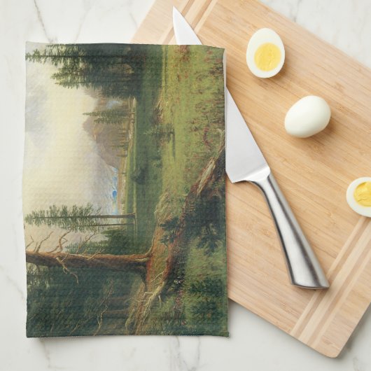 Bergwelt von Albert Bierstadt Geschirrtuch (Viertel Falte)
