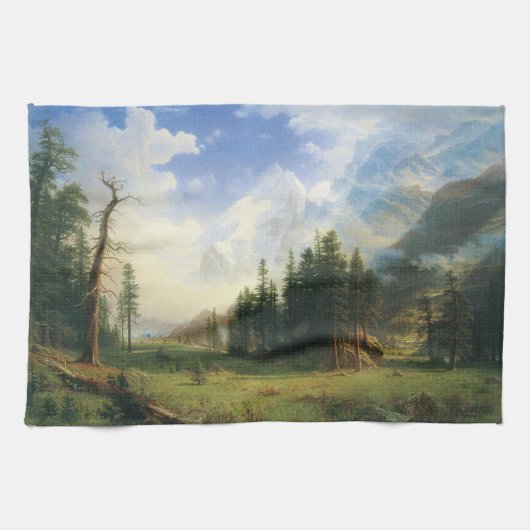 Bergwelt von Albert Bierstadt Geschirrtuch (Horizontal)