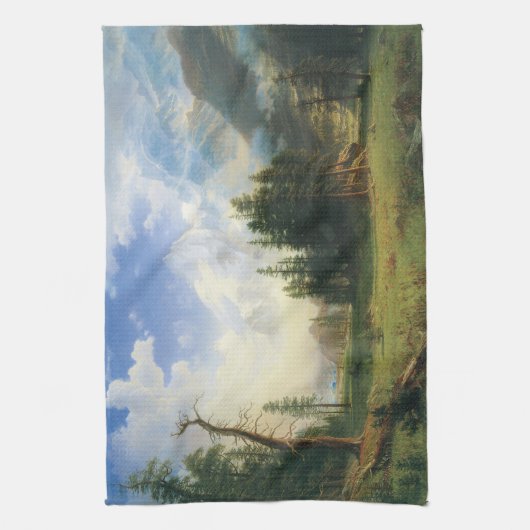 Bergwelt von Albert Bierstadt Geschirrtuch (Vertikal)