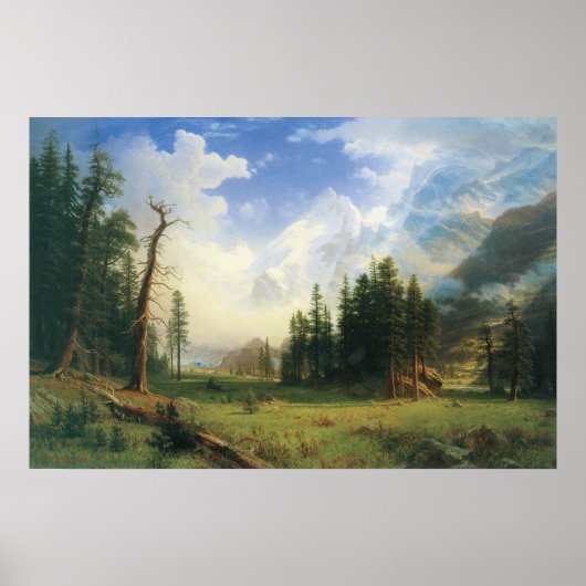 Bergwelt von Albert Bierstadt Poster (Vorne)