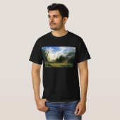 Bergwelt von Albert Bierstadt T-Shirt (Vorne ganz)