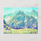 Bergwelt Wasserfarbe Postkarte (Vorderseite)