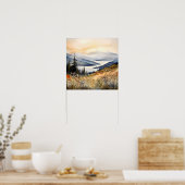 Bergwelt Wasserfarbenen Malerei Kunst, Dichtung un Poster (Küche)