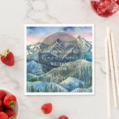 Bergwelt Wasserfarbenwelt Zielort Hochzeit B Serviette (Beispiel)