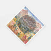 Bergwelt Wasserfarbenwelt Zielort Hochzeit C Serviette (Ecke)