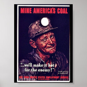 Bergwerk-Amerikas Kohle Poster